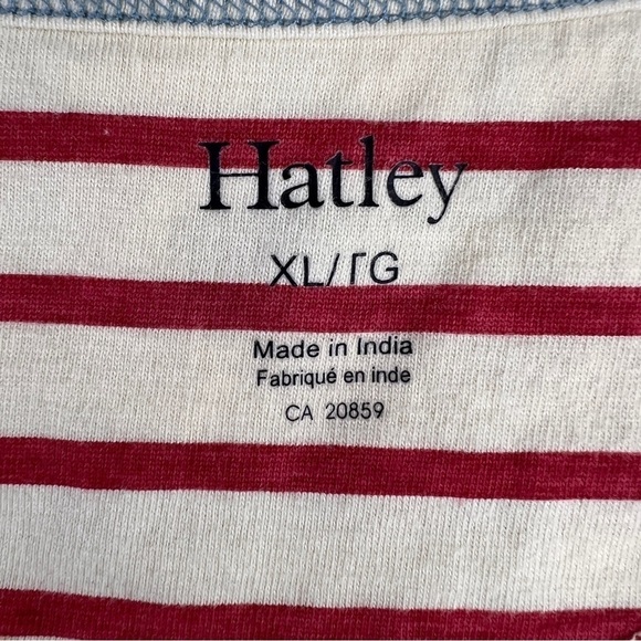 HATLEY Black Lab Dog Striped Tank Top. Red & White w/blue topstitching. Size XL - Picture 8 of 8